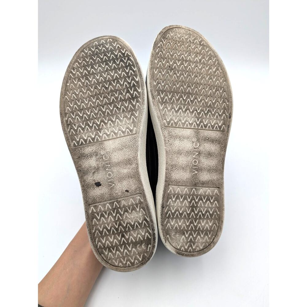 Vionic Black Leather & Suede Sneakers with Cream Sole - Picture 8 of 13
